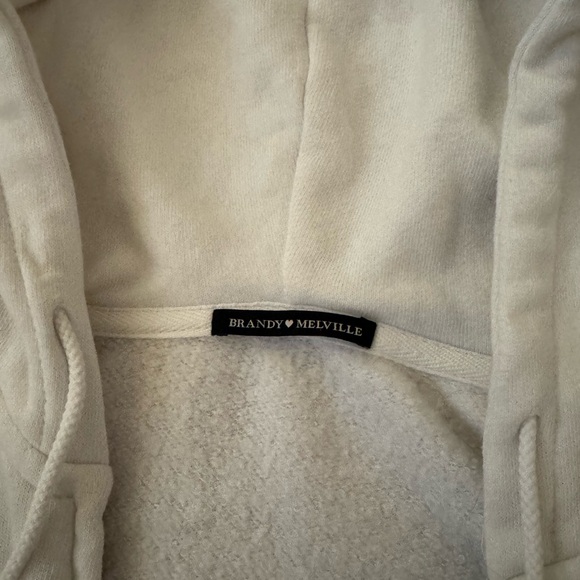 Brandy Melville white zip up hoodie - Picture 3 of 3